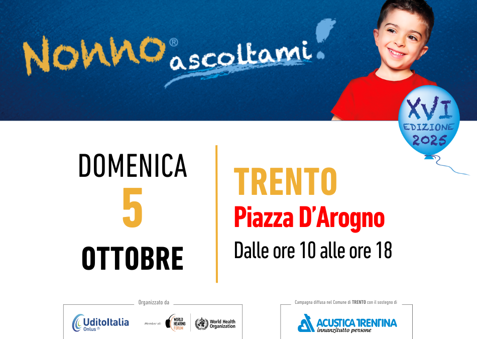 Domenica 5 ottobre torna a Trento la giornata dedicata alla prevenzione della salute uditiva